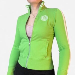 Lauren Ralph Lauren Women's Green Zip-Up Jacket; 100% Cotton